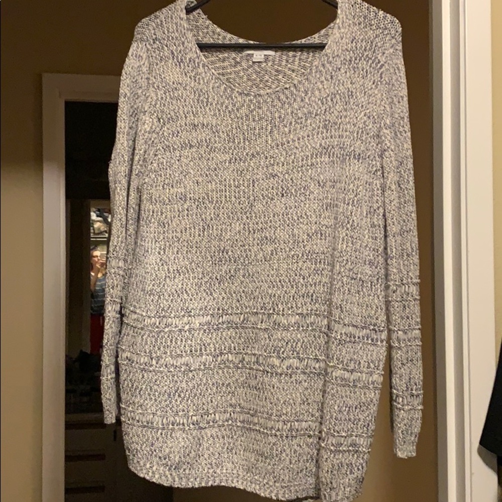 Blue and off white sweater